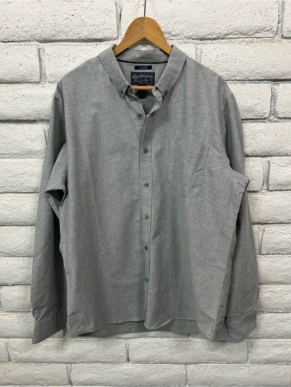 American Rag Button Up Shirt XL Gray Long Sleeve Casual NWT‎